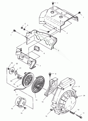 BLOWER HOUSING & RECOIL - S00LT3AS (4958075807c004)