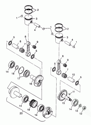 PISTON and CRANKSHAFT - 099ET4ESA (4948334833C009)