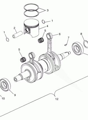 PISTON and CRANKSHAFT - 099SP6DS (4948474847c012)