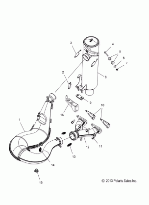 ENGINE EXHAUST - S16CB5BSA / BSL / BEL (49SNOWEXHAUST14550)