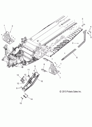 CHASSIS CLUTCH GUARD and FOOTRESTS - S16CS6GSL / GEL (49SNOWCLUTCHGUARD14600V)