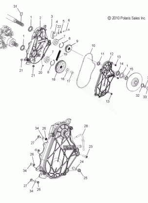 DRIVE TRAIN CHAINCASE - S16CS6GSL / GEL (49SNOWCHAINCASE12600RUSH)