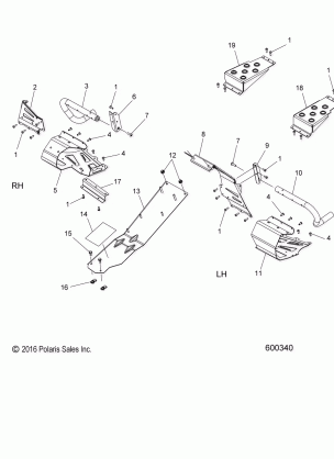 CHASSIS CLUTCH GUARD and FOOTRESTS - S16CT5 ALL OPTIONS (600340)