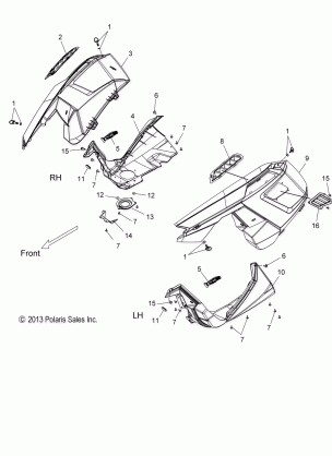 BODY FENDERS and SIDE PANELS - S16CUBSL / BEL (49SNOWFENDERS14550)