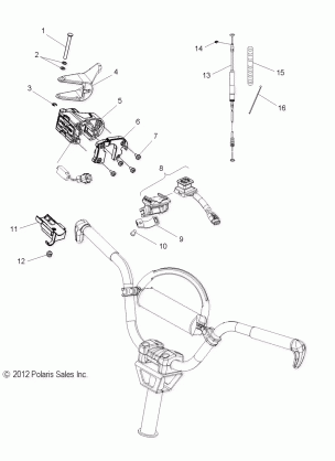 ENGINE THROTTLE CONTROL ASM. - S16CW8 ALL OPTIONS (49SNOWTHROTTLE13RMK)