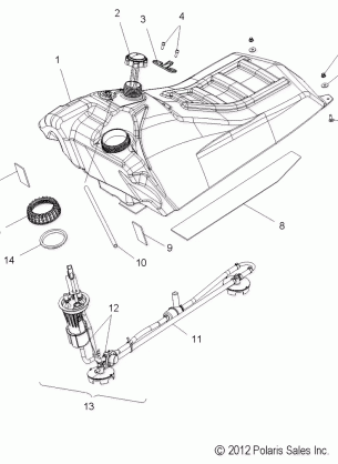 FUEL SYSTEM FUEL TANK ASM. - S16CW8 ALL OPTIONS (49SNOWFUEL13ASSLT)