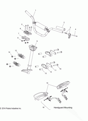 STEERING HANDLEBAR MOUNTING - S16CW8 ALL OPTIONS (49SNOWHANDLEBAR15SBASLT)