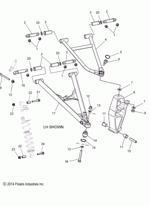 SUSPENSION CONTROL ARMS and SPINDLE - S16DA8PSL / PEL (49SNOWSUSPFRT15PROS)