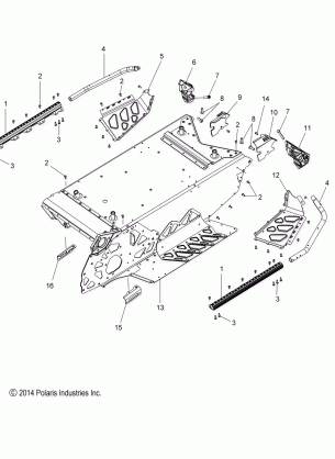 CHASSIS TUNNEL and REAR ASM. - S16DP8 ALL OPTIONS (49SNOWCHASSISRR15PROS)