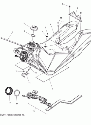 FUEL SYSTEM FUEL TANK ASM. - S16DR8 ALL OPTIONS (49SNOWFUEL15PROS)