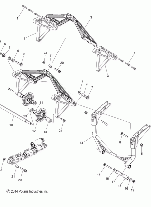 SUSPENSION CRANK ASM. REAR - S16DF6PE / PEL ALL OPTIONS (49SNOWSUSPCRANK15PROS)