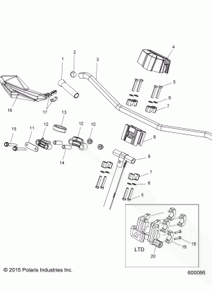 STEERING UPPER and HANDLEBAR ASM. - S16DP8 ALL OPTIONS (600086)