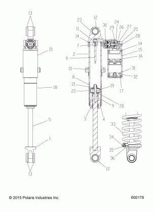 SUSPENSION SHOCK REAR TRACK LTD (7044383) - S16DP8 ALL OPTIONS (600178)