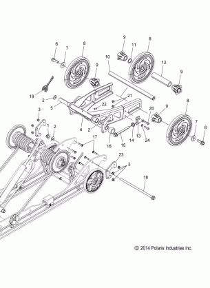 SUSPENSION REAR ARTICULATING - S16CJ5BSL / BEL (49SNOWSUSPRR15550ART)