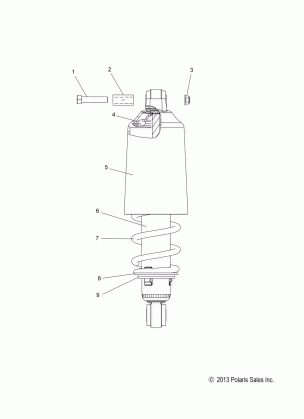 SUSPENSION SHOCK FRONT TRACK (7043995) - S16CR5BSA / BSL (49SNOWSHOCKFRONT7043995)