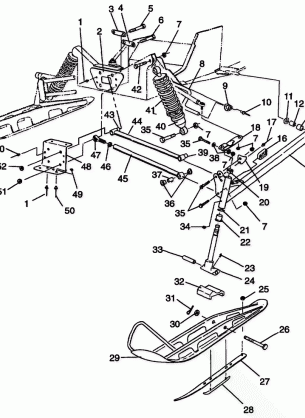 FRONT SUSPENSION and SKI - 0982761 (4942584258b001)