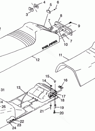 SEAT and GAS TANK 500 INDY 0982764(A)(B) and EUROPEAN 500 INDY E982764A (4942104210A007)