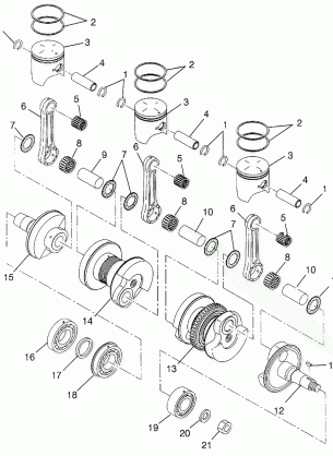 PISTON and CRANKSHAFT 600 XCR 0985677 (4943164316C010)