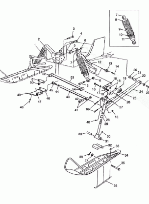 FRONT SUSPENSION and SKI - 0980761 (4942874287B001)