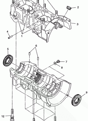 CRANKCASE 500 INDY 0982764(A)(B) and EUROPEAN 500 INDY E982764A (4942104210C007)