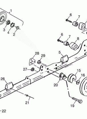 RAIL MOUNTING (SUSPENSION) 500 RMK 0982964 and EUROPEAN 500 RMK E982964 (4942634263B012)