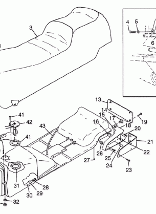 SEAT and GAS TANK CLASSIC TOURING 0983365 and EUROPEAN CLASSIC TOURING E983 (4942484248A006)