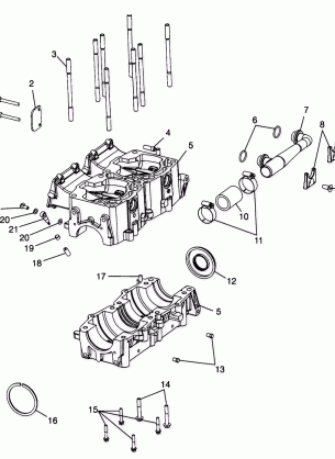 CRANKCASE 600 RMK 0980958 and EUROPEAN 600 RMK E980958 (4944634463C006)