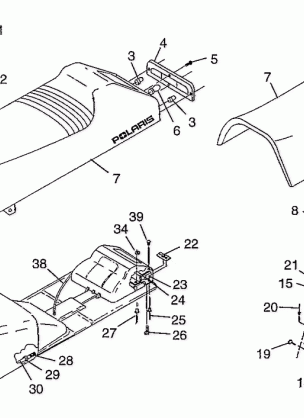 SEAT and GAS TANK 600 RMK 0980958 and EUROPEAN 600 RMK E980958 (4944634463A006)