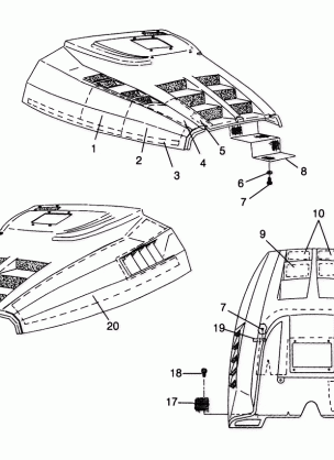 HOOD - FOAM / FOIL 600 RMK 0980958 and EUROPEAN 600 RMK E980958 (4944634463A012)