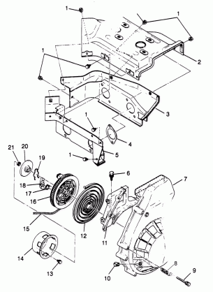 BLOWER HOUSING and RECOIL STARTER TRAN SPORT 0970143 and EUROPEAN TRAN SPOR (4938293829C008)