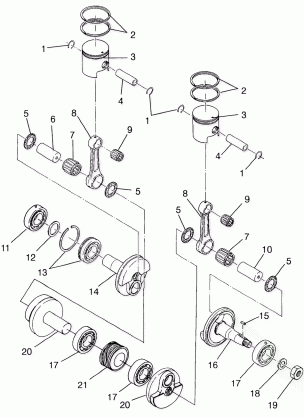 PISTON and CRANKSHAFT CLASSIC TOURING  0973365 and EUROPEAN CLASSIC TOURING (4938493849C011)