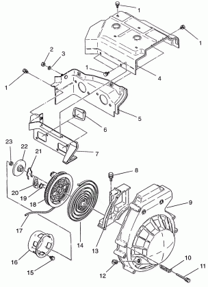 BLOWER HOUSING & RECOIL LITE 0973433 and LITE DELUXE 0973431 (4938273827C010)