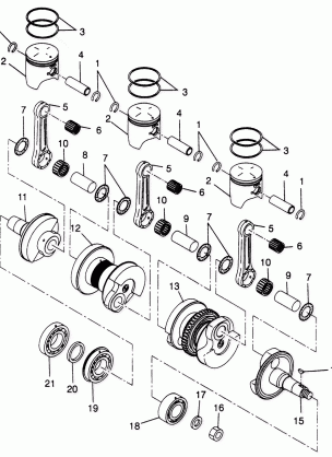 PISTON and CRANKSHAFT ULTRA TOURING 0975378 and EUROPEAN ULTRA TOURING E975 (4938133813C014)