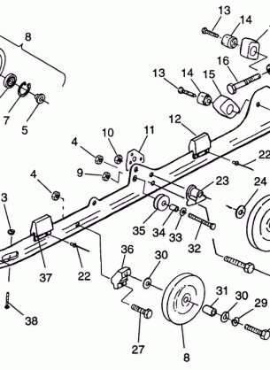 RAIL MOUNTING (SUSPENSION) 600 XCR 0975677 600 XCR SE H975677 and EUROPEAN (4937963796B012)