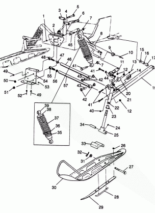 FRONT SUSPENSION  and SKI XLT TOURING 0973357 and EUROPEAN XLT TOURING E973 (4937723772B002)