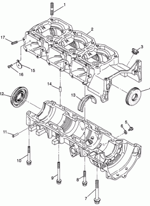 CRANKCASE Storm 0975782 Storm S.E. H975782 European Storm S.E. E975782 (4937823782C014)