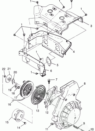 BLOWER HOUSING & RECOIL STARTER SUPER SPORT 0970761 (4937643764C012)