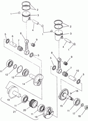 PISTON and CRANKSHAFT TRAN SPORT 0960143 and EURO TRAN SPORT E960143 (4932273227C007)