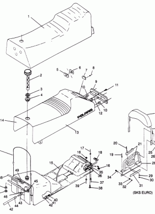 SEAT and GAS TANK ASSEMBLY 500 EFI SKS 0962574 500 EFI RMK 0962974 and EU (4931983198A007)