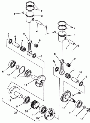 PISTON and CRANKSHAFT TRAIL 0960761 TRAIL TOURING 0960262 and EUROPEAN TRA (4931763176D002)