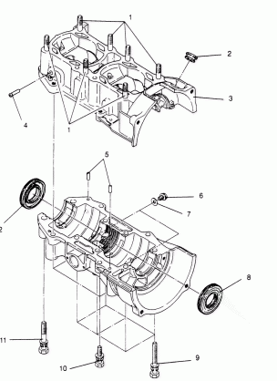 CRANKCASE 500 CARB 0962764 500 CARB SKS 0962564  EUROPEAN 500 CARB SKS E9 (4931873187C011)