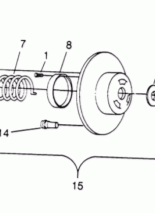 DRIVEN CLUTCH ASSEMBLY 500 CARB 0962764 500 CARB SKS 0962564  500 CARB SK (4931873187C007)