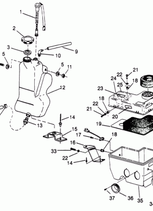 OIL TANK  /  AIR BOX 500 EFI SKS 0962574 500 EFI RMK 0962974 and EUROPEAN 5 (4931983198C005)