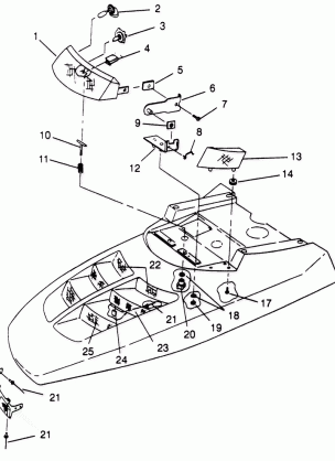 HOOD - HEADLIGHT ASSEMBLY 500 EFI SKS 0962574 500 EFI RMK 0962974 and EUR (4931983198A012)