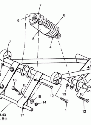 FRONT TORQUE ARM 500 EFI SKS 0962574 and EUROPEAN 500 EFI SKS E962574 (4931983198B013)