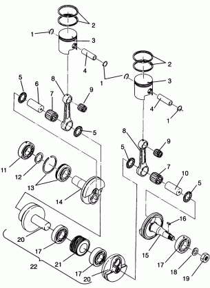 PISTON and CRANKSHAFT CLASSIC TOURING 0963365 and EUROPEAN CLASSIC TOURING (4933623362C011)