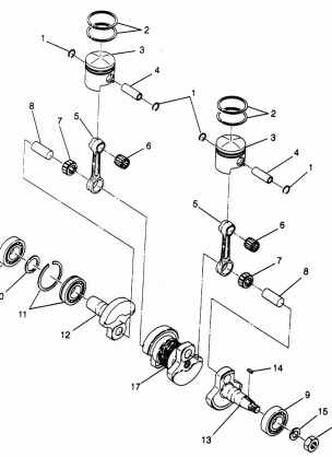 PISTON and CRANKSHAFT LITE 0963433 EURO LITE E963433 and LITE DELUXE 09634 (4931663166C006)