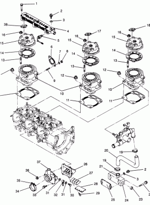 CYLINDER and MANIFOLD ASSEMBLY Storm 0965782 Storm SKS 0965582 Euro Storm (4931593159D001)