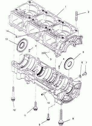 CRANKCASE 600 XCR SP 0965677 and EUROPEAN 600 XCR SP E965677 (4932063206C011)