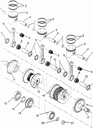 PISTON and CRANKSHAFT 600 XCR SP 0965677 and EUROPEAN 600 XCR SP E965677 (4932063206D004)